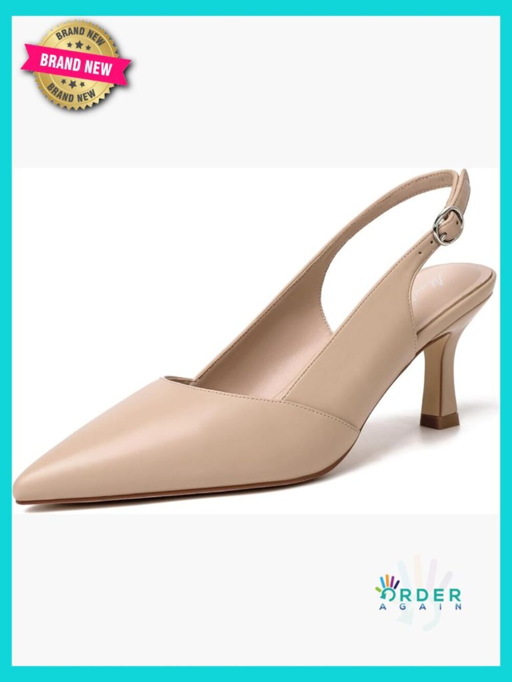 Kitten Heels Slingback Pointed Closed Toe Pumps for Wedding Party Commuting